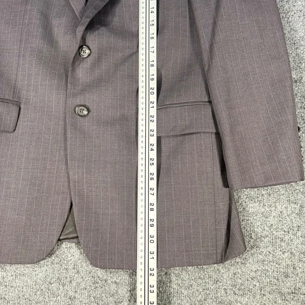 Lauren Ralph Lauren Suit Jacket Blazer Pinstripe Wool 40R Grey Mens Canada